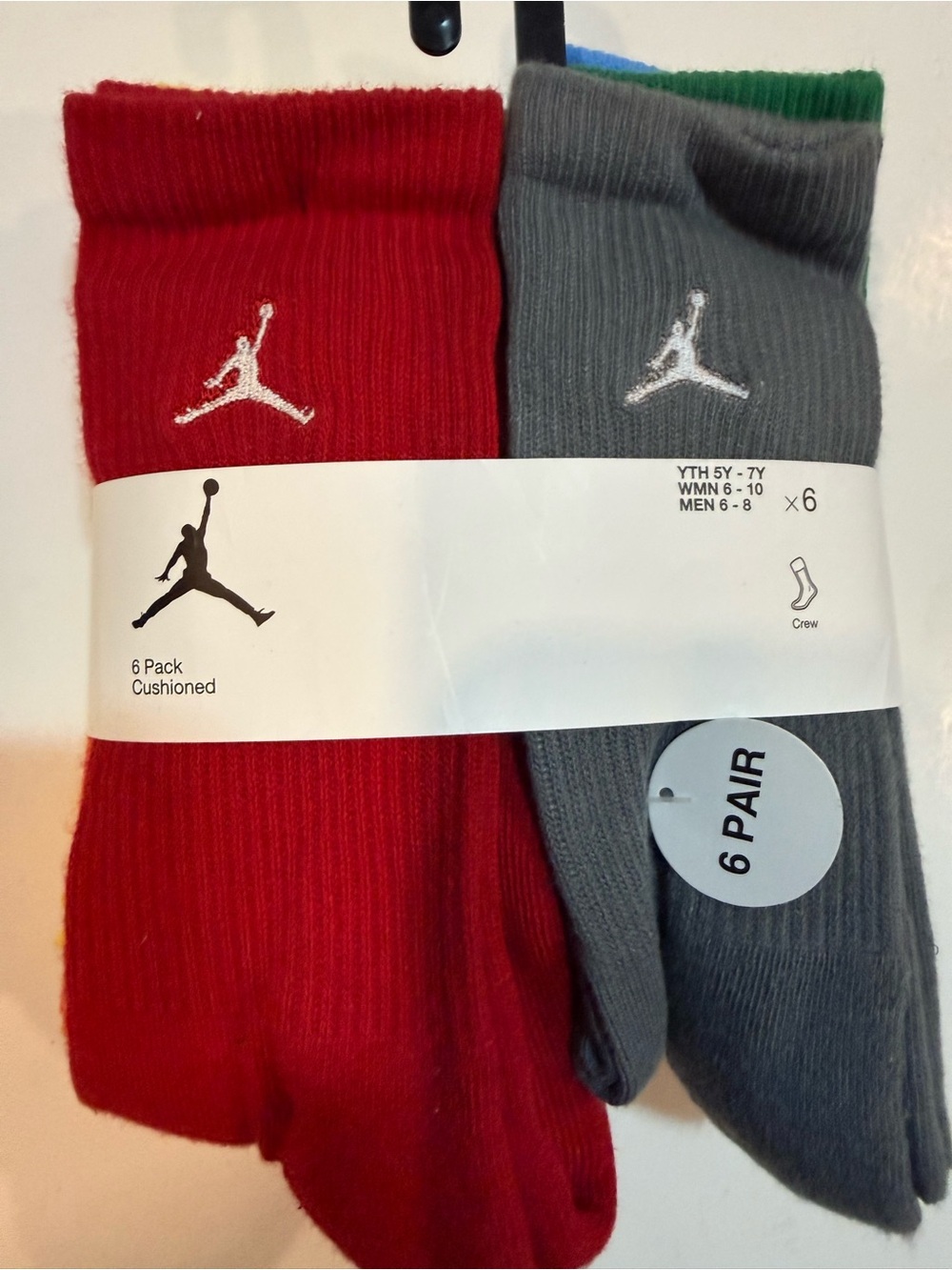 Jordan 6-Pack Cushioned Crew Socks - kids